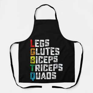 Tablier LGBTQ Legs Glutes Biceps Triceps Quads Gym amusant