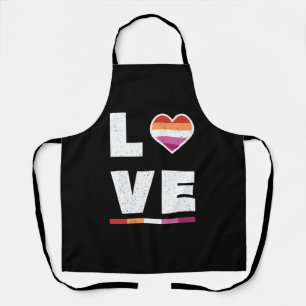 Tablier LGBTQ Lesbian Pride Drapeau Distressed Grunge Love