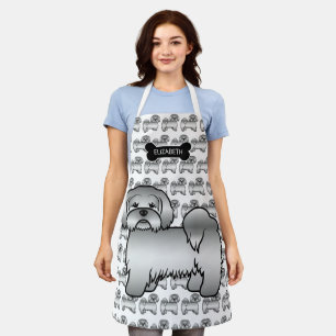 Tablier Lhasa Apso Argent Chien de Dessin Animé Mignon & N