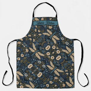 Tablier Libellule bleue vintage