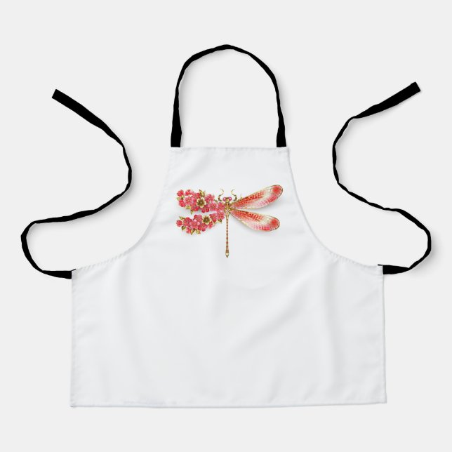 Tablier libellule de fleurs avec sakura de bijoux (Recto)
