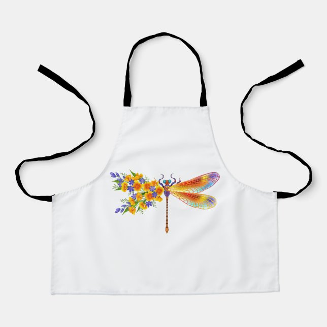 Tablier libellule de fleurs jaunes (Recto)