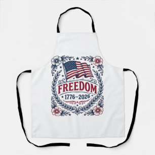 Tablier Liberté 1776 Chemise Fleurie Drapeau Patriotique V