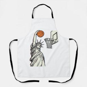 Tablier Liberté Basketball Dunk Dessin de gravure vintage_