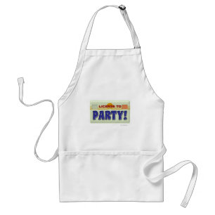 Tablier License To Party Illustrated Slogan