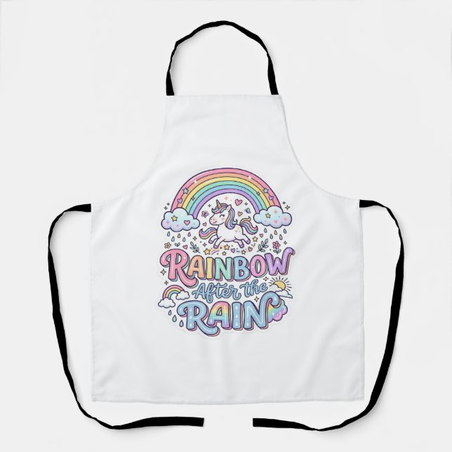 Tablier Licorne Arc-en-ciel après la pluie Premium Vector  (Recto)