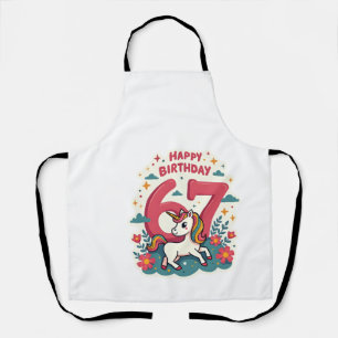 Tablier Licorne arc-en-ciel de dessin animé mignon d'anniv