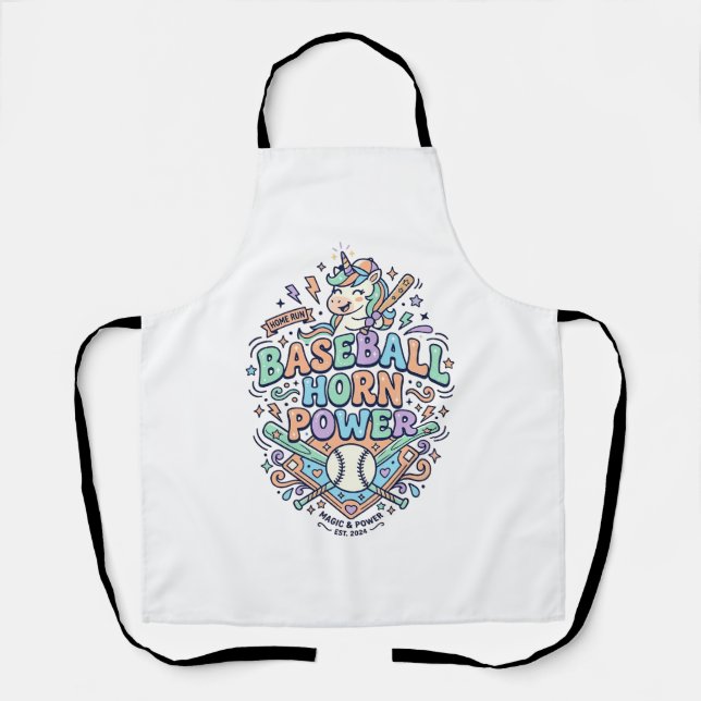 Tablier Licorne Baseball Corne Puissance Kawaii Conception (Recto)