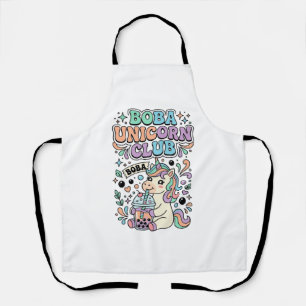 Tablier Licorne Boba Licorne Club Kawaii Typographie Desig