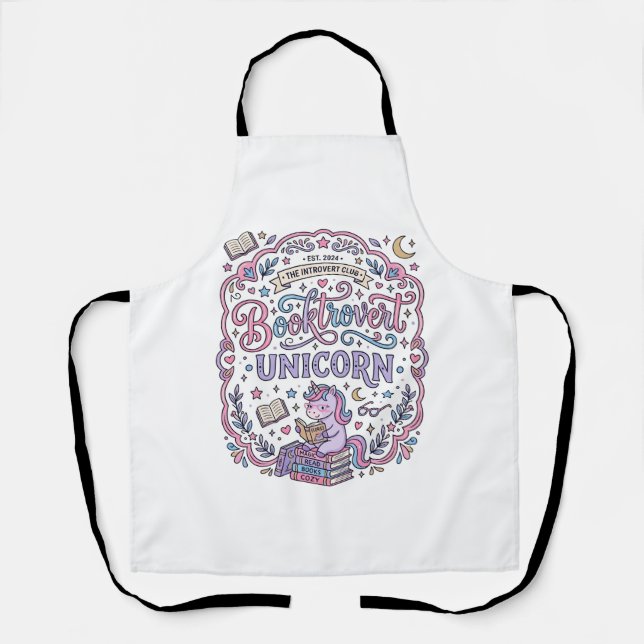 Tablier Licorne Booktrovert Licorne Amusant Cadeau Mignon  (Recto)