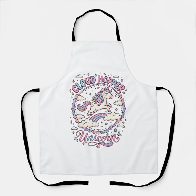 Tablier Licorne Cloud Hopper Licorne Ludique Cadeau Mignon (Recto)