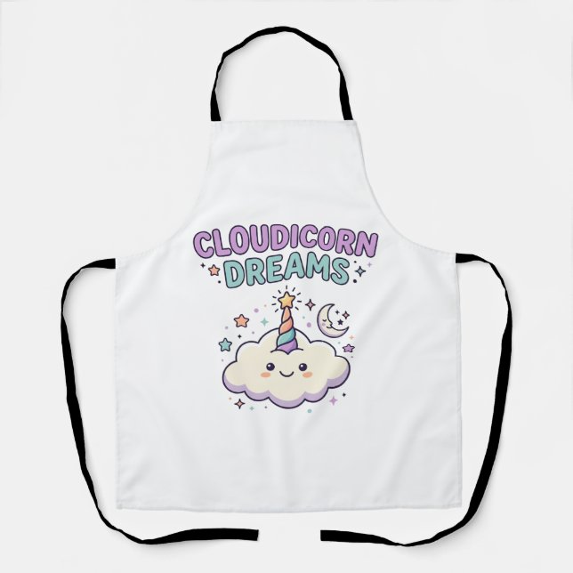 Tablier Licorne Cloudicorn Rêves Tendance Graphique Tee De (Recto)