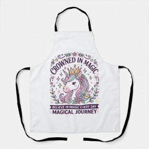 Tablier Licorne Couronnée en Typographie Gras Graphique T
