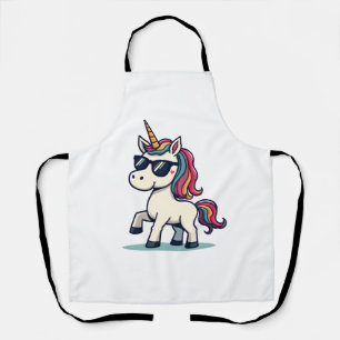 Tablier Licorne de cartoon arc-en-ciel vintage faisant dab