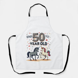 Tablier Licorne de cheval drôle de 50e anniversaire graphi