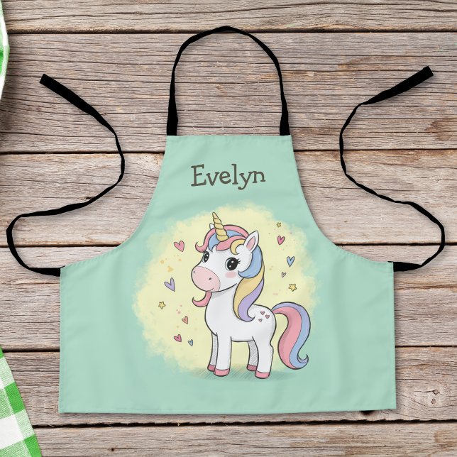 Tablier Licorne de dessin animé mignonne avec crinière arc (Créateur téléchargé)