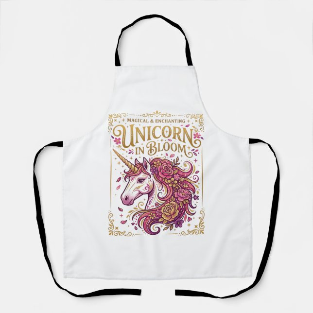 Tablier Licorne en fleurs design élégant Zazzle_1 (Recto)