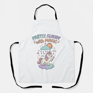 Tablier Licorne en partie nuageux avec un T-shirt tendance