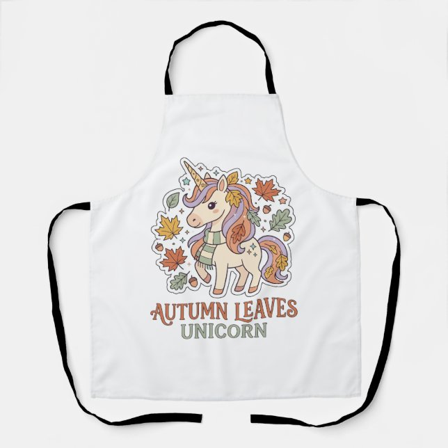 Tablier Licorne Feuilles d'Automne Licorne Conception Grap (Recto)