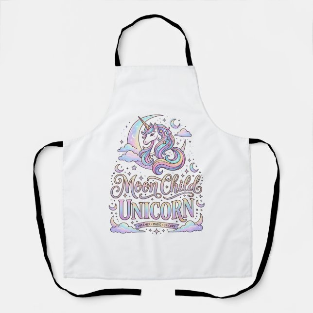 Tablier Licorne Lune Enfant Licorne Conception Originale Z (Recto)