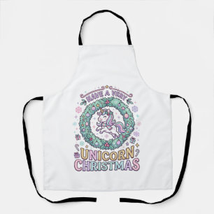 Tablier Licorne ont un très Noël Licorne Gras Typogra