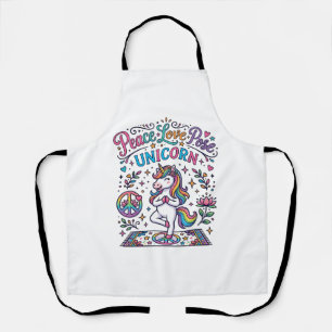 Tablier Licorne Paix Amour Pose Licorne Fond Blanc S