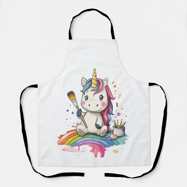 Tablier Licorne Peintre Magique (1) (Recto)