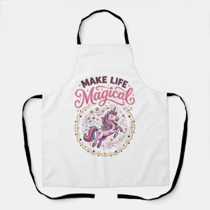 Tablier Licorne Rendre La Vie Magique POD Prêt Fond Blanc