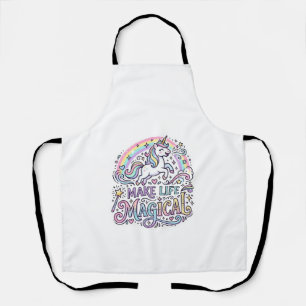 Tablier Licorne Rendre La Vie Magique Typographie Vectorie