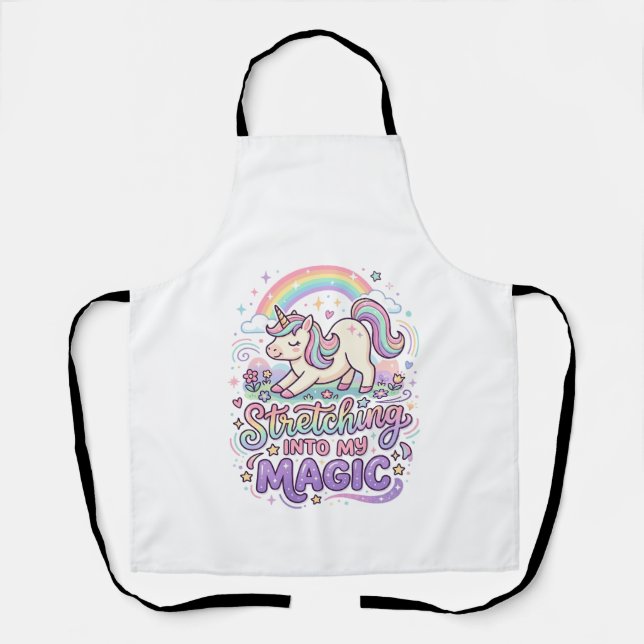 Tablier Licorne s'étirant dans ma typographie audacieuse m (Recto)