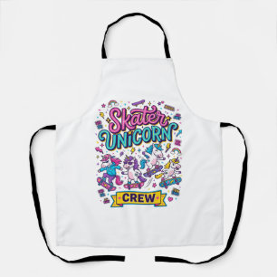 Tablier Licorne Skater Licorne Crew Rétro Style Imprimé su