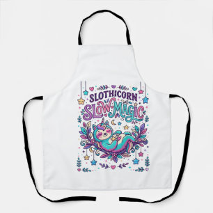 Tablier Licorne Slothicorne Magie lente Marché coloré