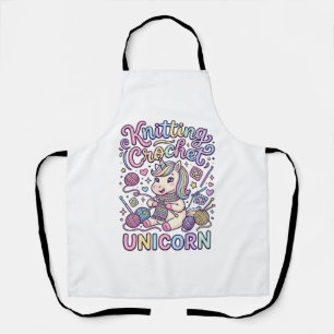 Tablier Licorne Tricot Licorne au Crochet Charmant Fond Bl