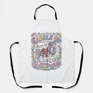 Tablier Licou de licorne papillon coloré fond blanc