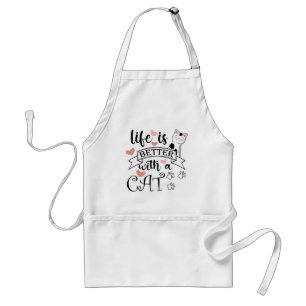 Tablier Life is Better With a Cat quote slogan