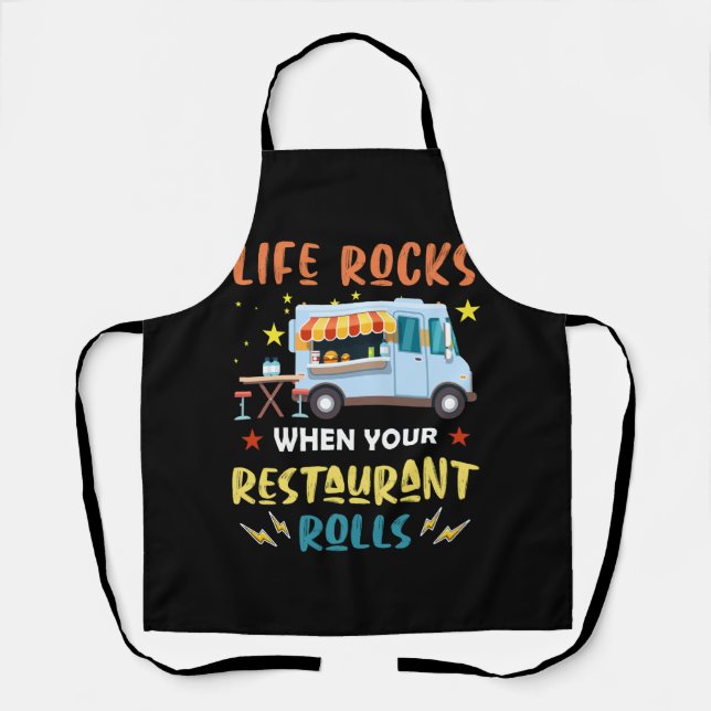 Tablier Life Rocks When Your Restaurant Rolls - Food Truck (Recto)