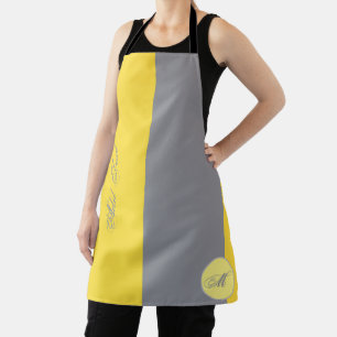 Tablier Light Yellow and Soft Gray Customize