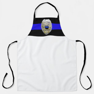 Tablier Ligne Bleue Mince - Police Retraitée Longue Apron