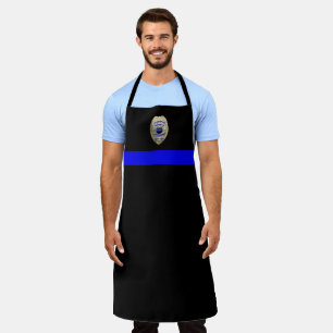 Tablier Ligne Bleue Mince - Police Retraitée Longue Apron
