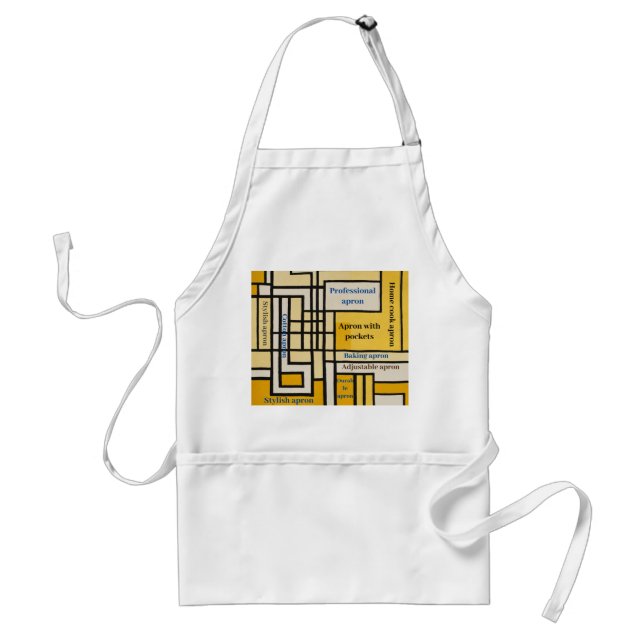 Tablier Ligne carré avec Motif jaune - (Devant)