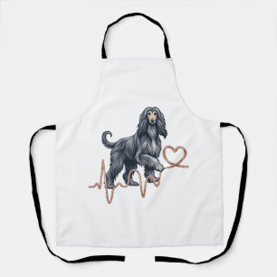 Tablier Ligne de battement de coeur de chien Afghan Hound
