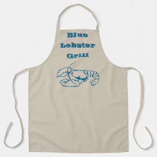 Tablier Ligne de homard bleu dessin sur sable plage couleu