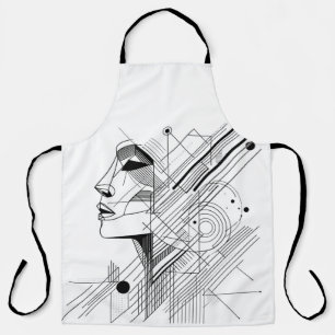 Tablier Ligne graphique de visage 