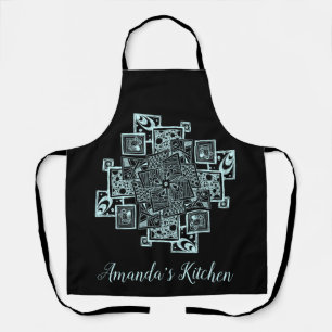 Tablier Ligne texturée personnalisée en noir et blanc