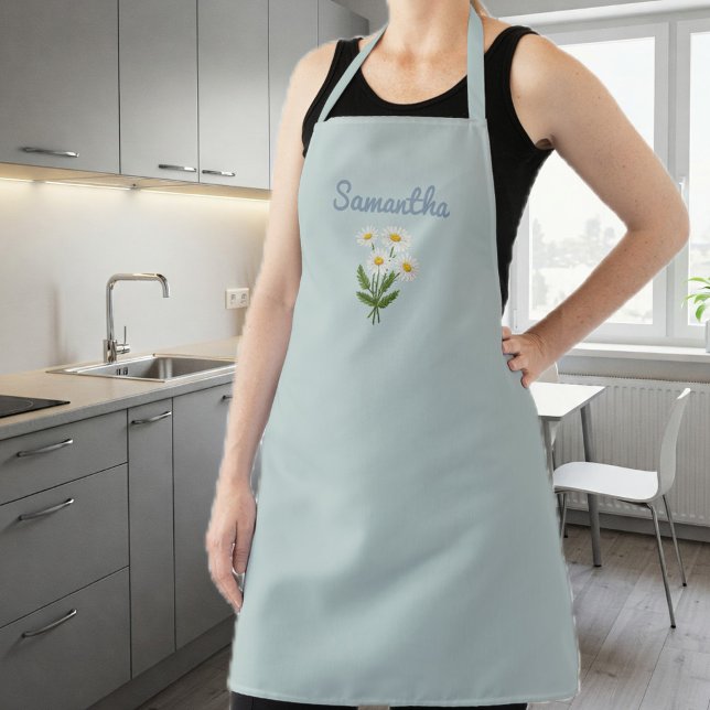Tablier ligth blue Apron for Women with Daisies (Créateur téléchargé)