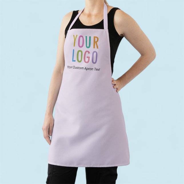 Tablier Lilac Purple personnalisé avec logo sur to (MISOOK Lilac Purple Apron with Logo)