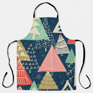Tablier L'Illustration Festive Des Arbres De Noël.