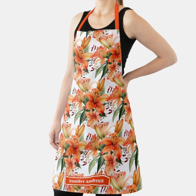 Tablier Lily Fleur de Lys Tigre Orange Stargazer  (Insitu)