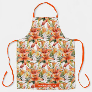 Tablier Lily Fleur de Lys Tigre Orange Stargazer