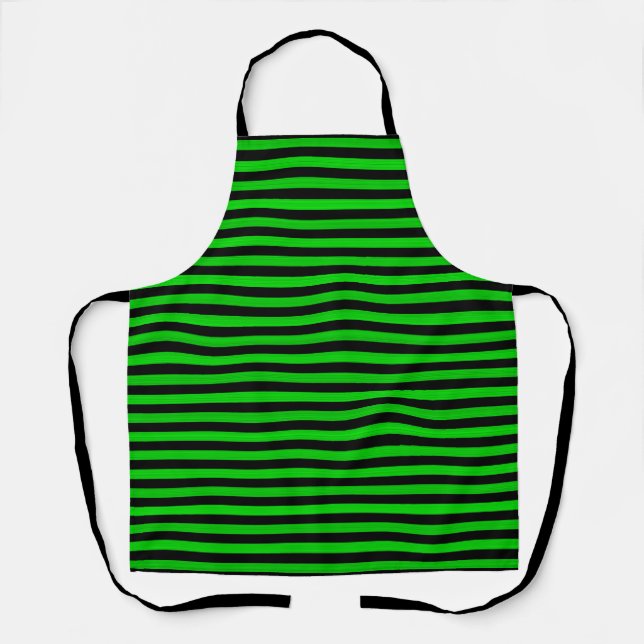 Tablier Lime Green Black Stripes Motif sans couleur (Recto)